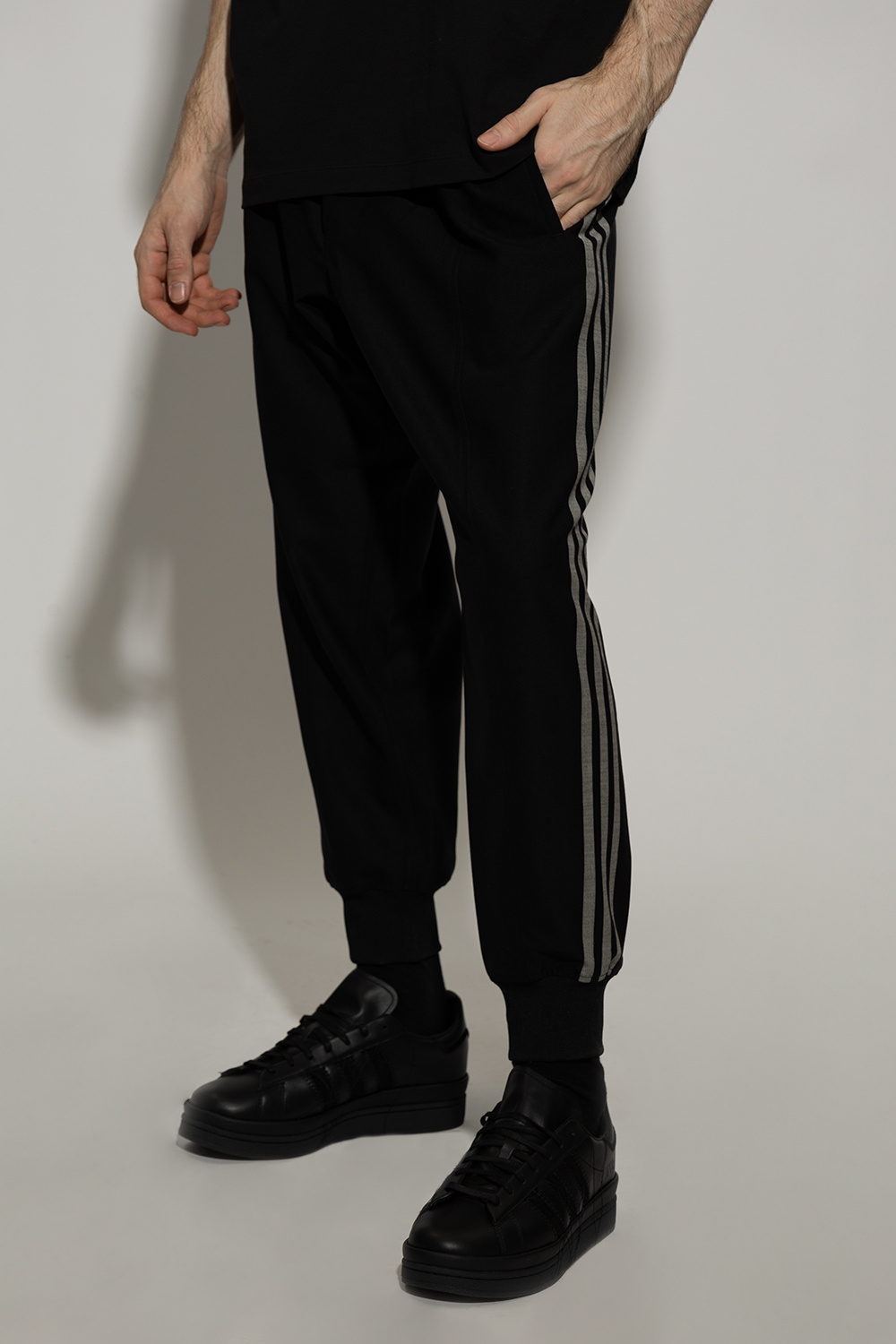 3 Yohji Yamamoto - fitting trousers Y - SchaferandweinerShops Tonga - Tall  Skinny Jeans With Palm Tree Print - Black Relaxed